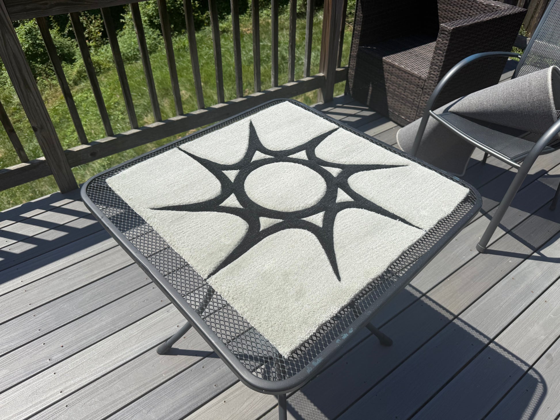 HAND CARVED ROBLOX RUG - Grey