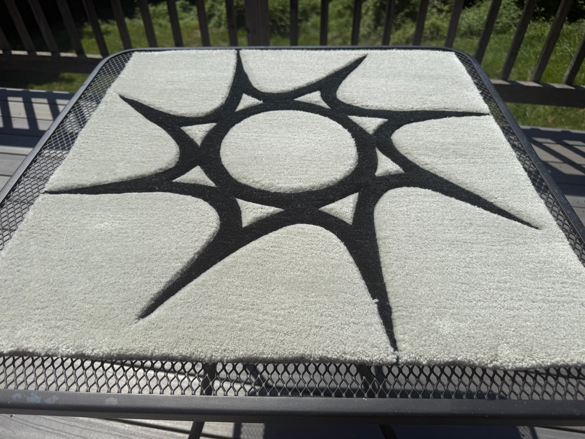 HAND CARVED ROBLOX RUG - Grey